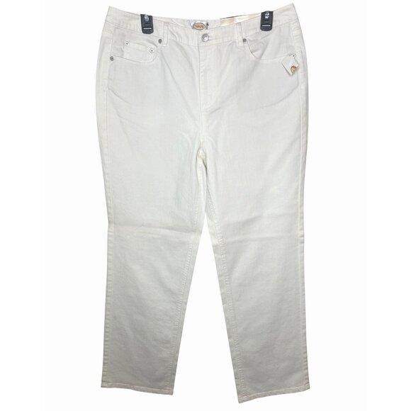 Talbots Boot Leg White Stretch Denim Jeans Womens Fit Size 14M - Picture 8 of 14